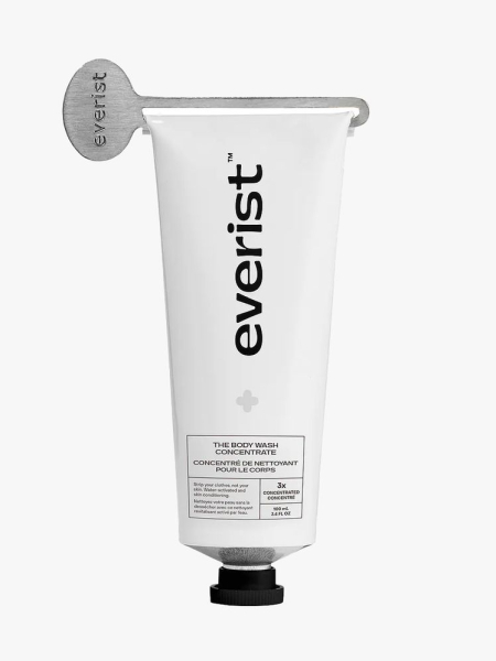 Everist Exfoliating Body Wash Concentrate in branded component on a light gray background